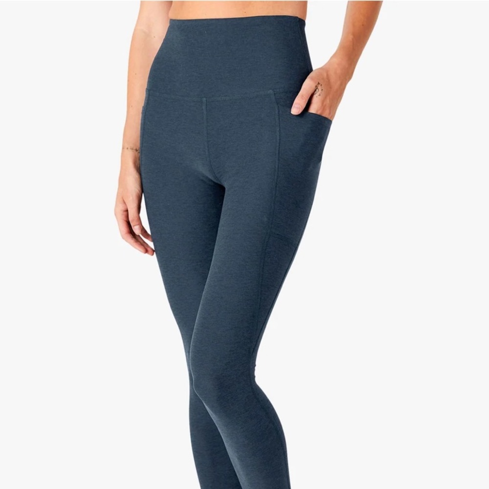 Beyond yoga space due out of pocket leggings size xs midnight navy